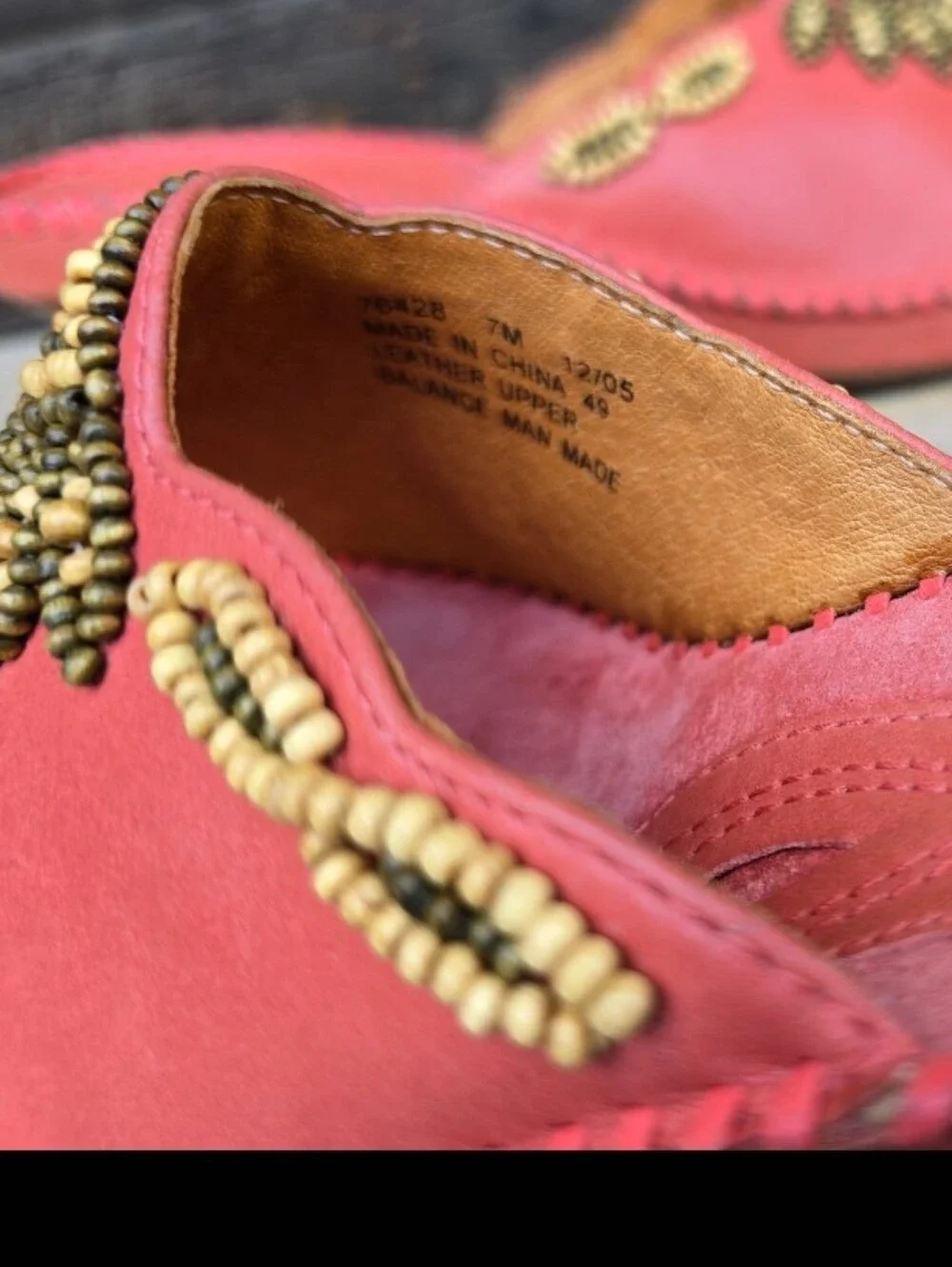 Clarks Artisan NEW Empress Y2K Coastal Boho Coral Beaded Wedge Slide Sandals 7M